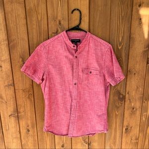 Banana Republic Mandarin Collard Short Sleeve Button Down (M)